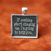 zombies start chasing keychain pendant